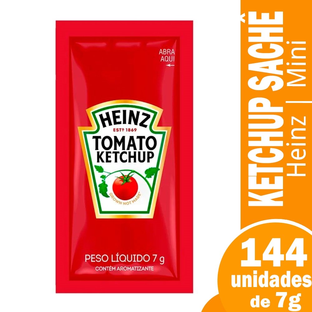 Ketchup Heinz Mini Sachê 7g - Embalagem com 144 Unidades