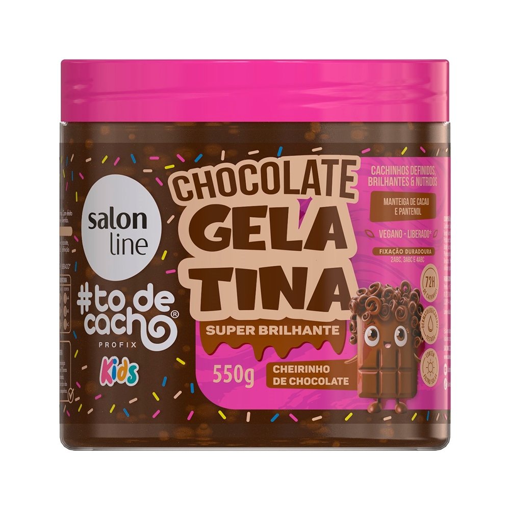 Gelatina Capilar Salon Line Kids Tô de Cachos Chocolate - Super Brilhante 550g