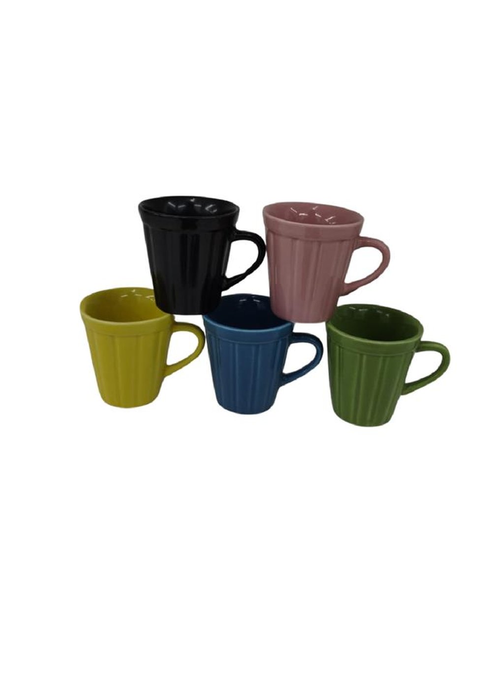 Caneca Copo Conica Canelada Cores Sortidas 120ml - Porcelana Lu