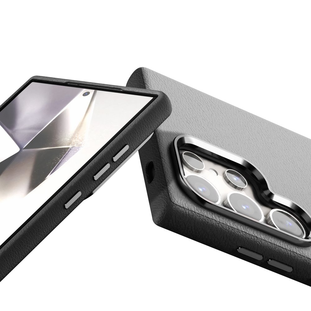 Capa Couro Dual Magsafe Preta Para Samsung Galaxy S24 Plus