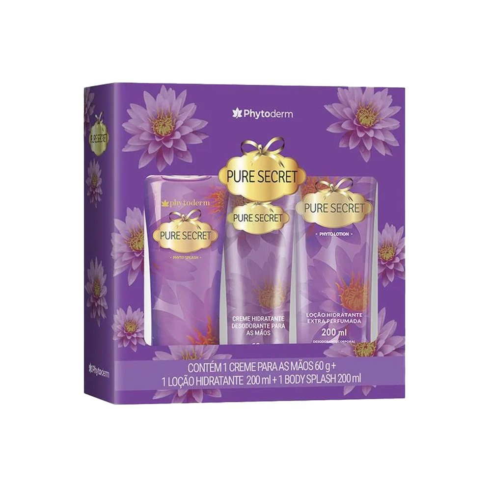 Kit Phytoderm Pure Secret Splash Colonia e Locao e Creme