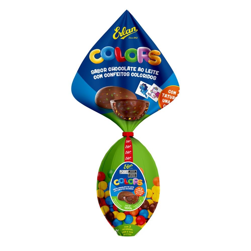 Ovo Pascoa Sabor ao Leite Colors Caixa com 24 unidades de 160 gramas