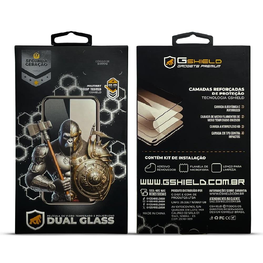 Película Dual Glass Para Iphone 15 Pro Max - Preta