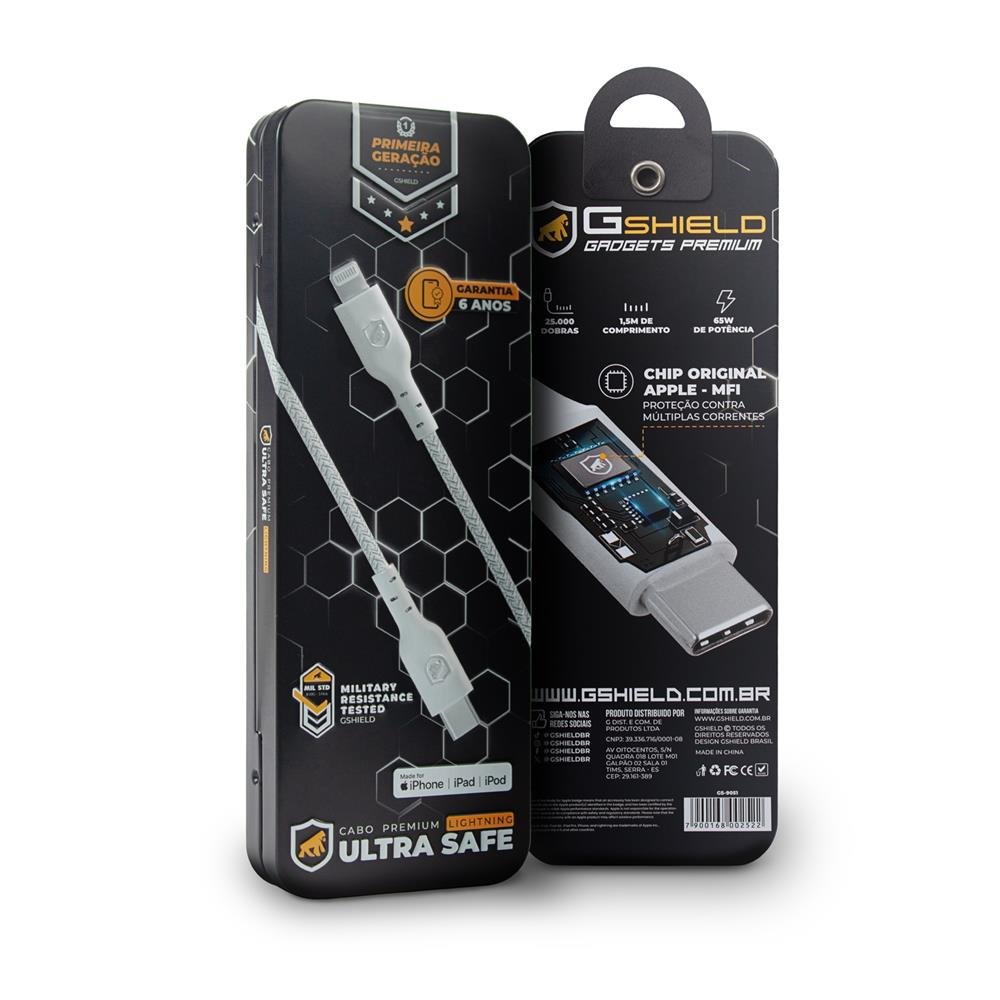 Cabo Ultra Safe - Branco - Lightning / Type C - 1,5M