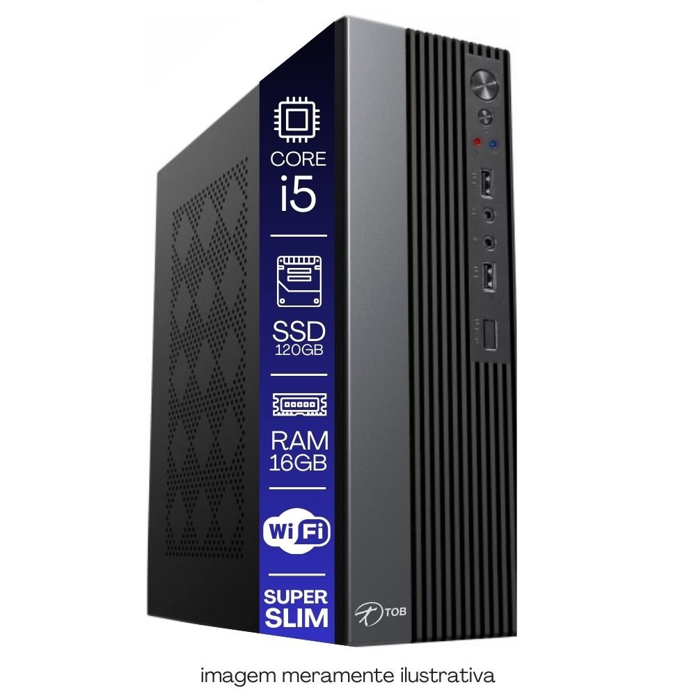 Kit Automação PDV TOB i5 16GB SSD 480GB Win10 Wi-Fi Monitor 15 Gaveta $$ Impressora Térmica Leitor Código Barras Teclado Mouse
