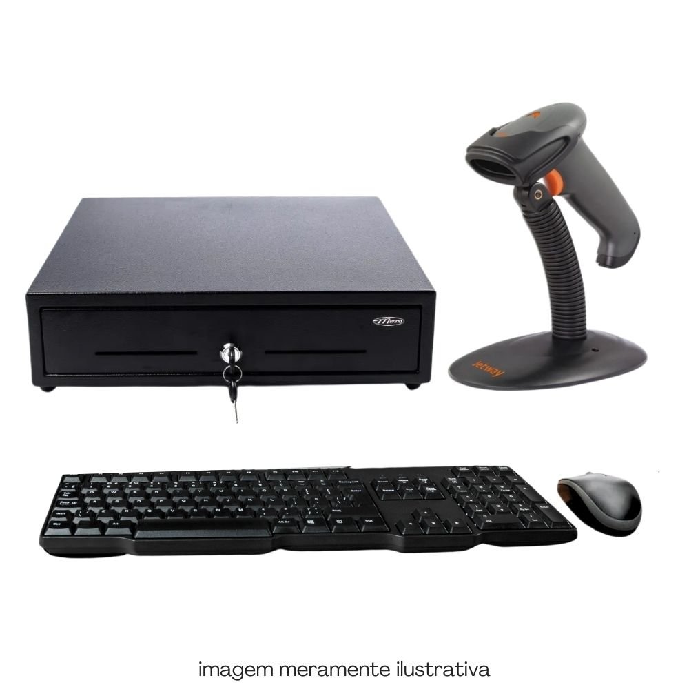 Kit Automação PDV TOB i5 16GB SSD 480GB Win10 Wi-Fi Monitor 15 Gaveta $$ Impressora Térmica Leitor Código Barras Teclado Mouse