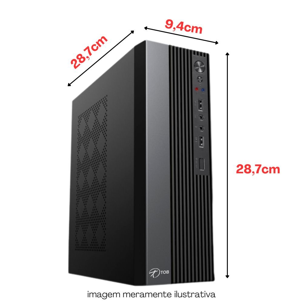 Kit Automação PDV TOB i3 8GB SSD 240GB Win10 Wi-Fi Monitor 15 Gaveta $$ Impressora Térmica Leitor Código Barras Teclado Mouse