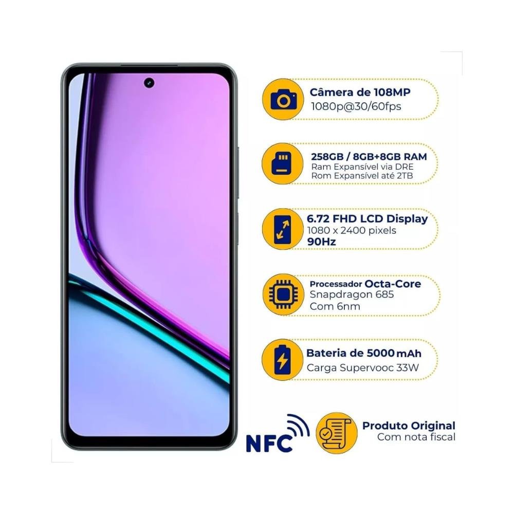 Smartphone Realme C67 256GB 8GB Ram 4G NFC Preto - Realme
