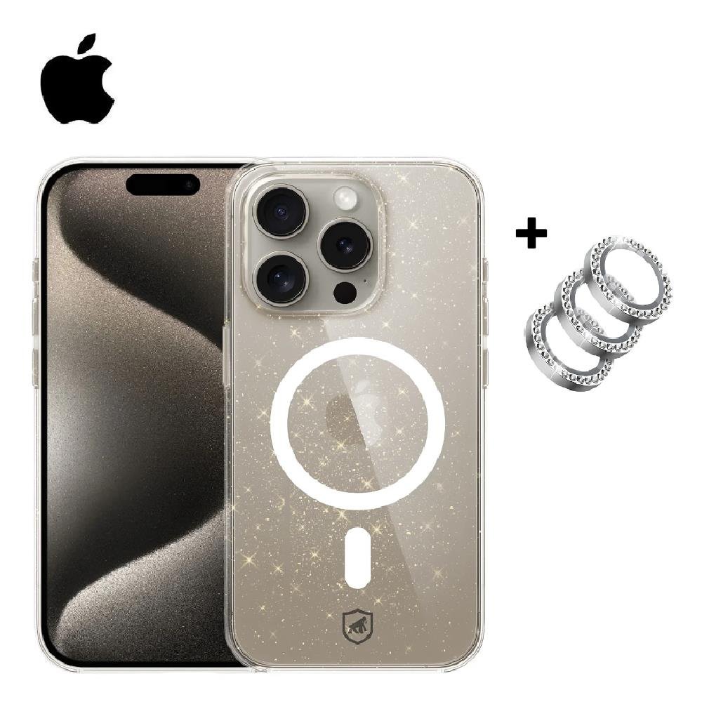 Capa Magsafe Glitter + Lente Glitter Para Iphone 14 Pro Max
