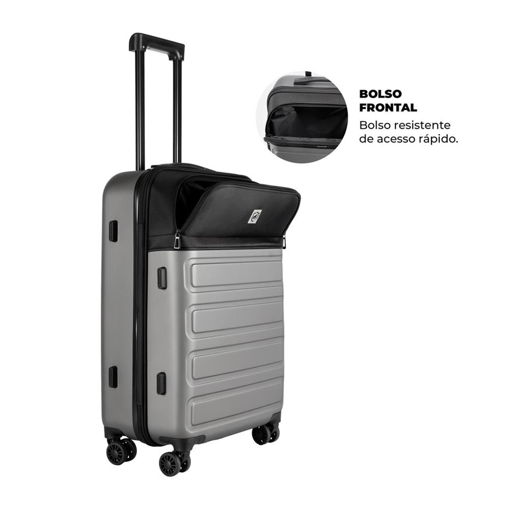 Mala De Viagem Armor Com Rodas 360º - Media