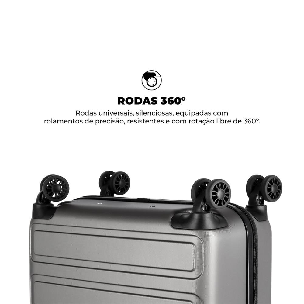 Mala De Viagem Armor Com Rodas 360º - Media