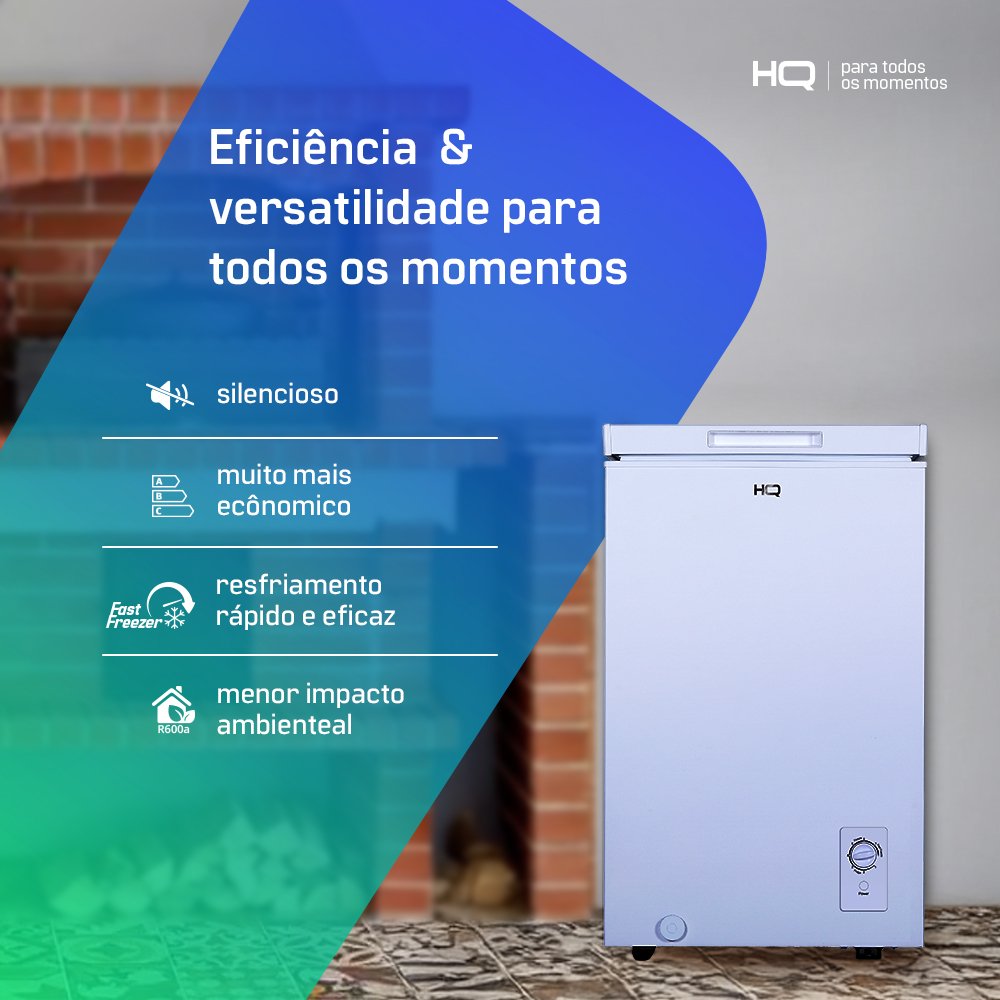 Freezer e Conservador Horizontal HQ 110 Litros Branco HQ-110CFH 220V