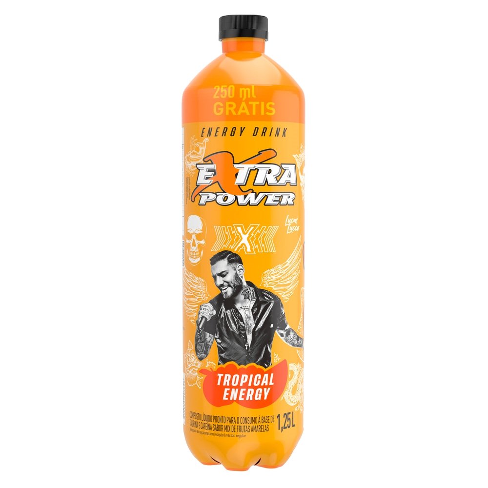 Energético Extra Power Frutas Tropicais 1250ml - Embalagem com 6 Unidades