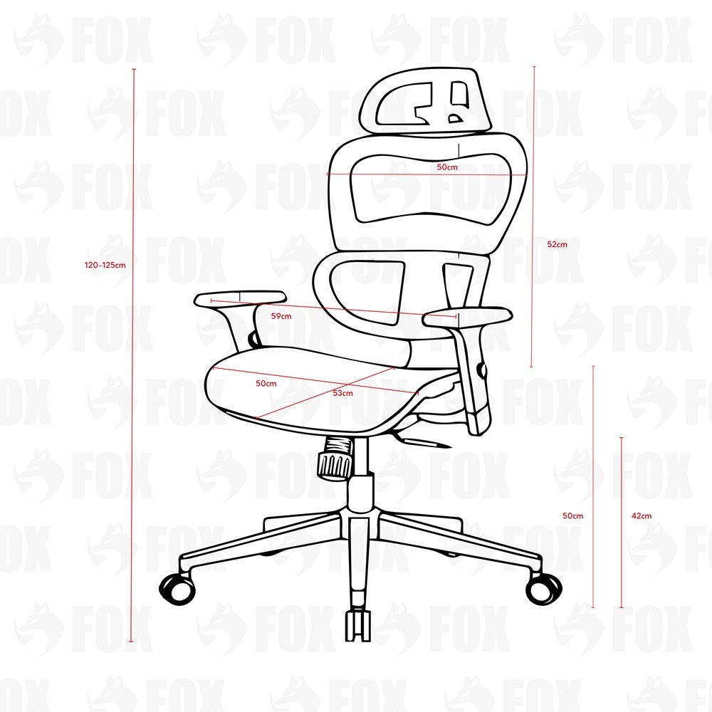 Cadeira Presidente Escritorio Giratoria Fox Office Preta e Branca - Z411