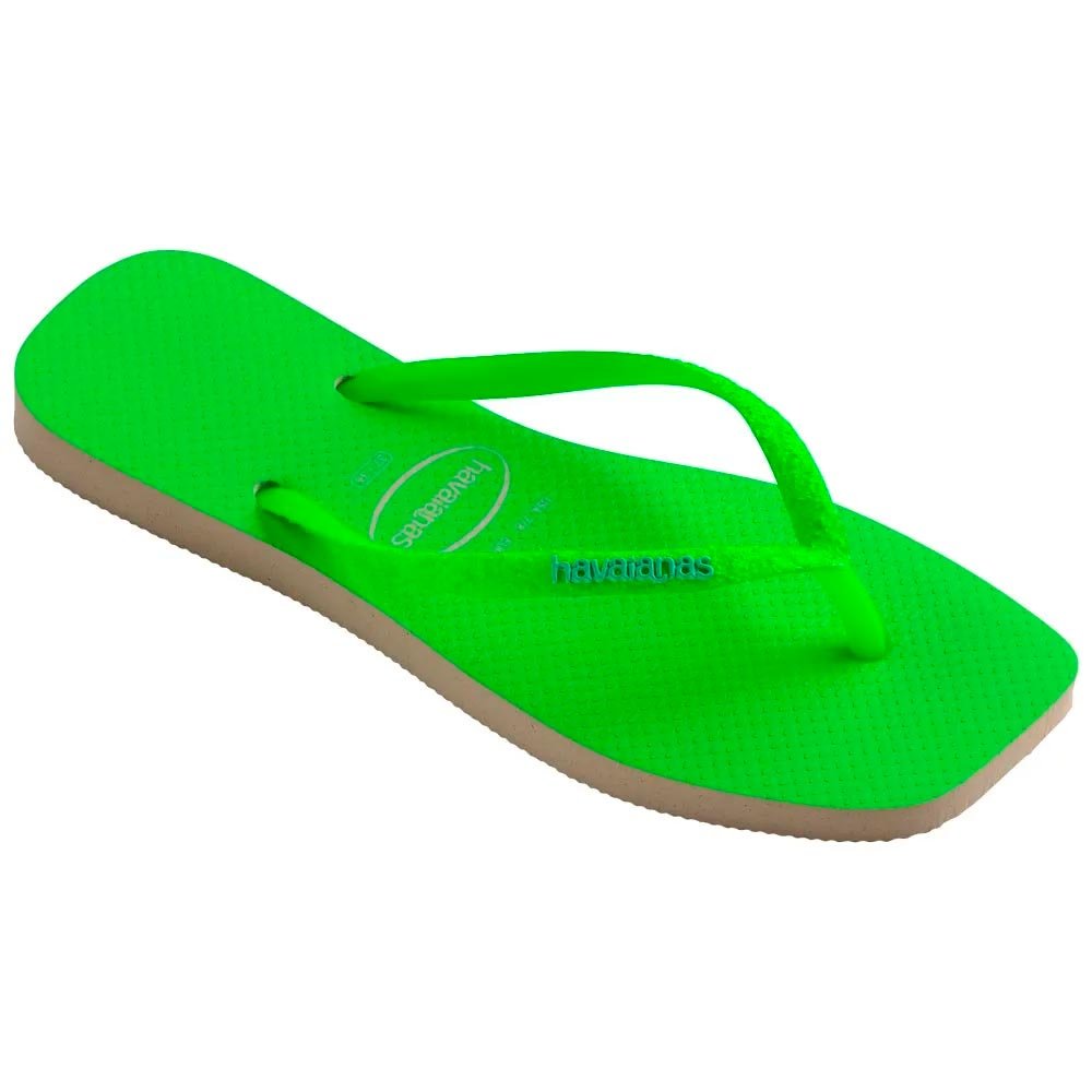 Havaianas Slim Square Glitter Neon 1496 Bege Verde 33-42 com 12 Pares