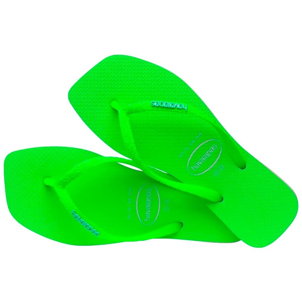 Havaianas Slim Square Glitter Neon 1496 Bege Verde 33-42 com 12 Pares