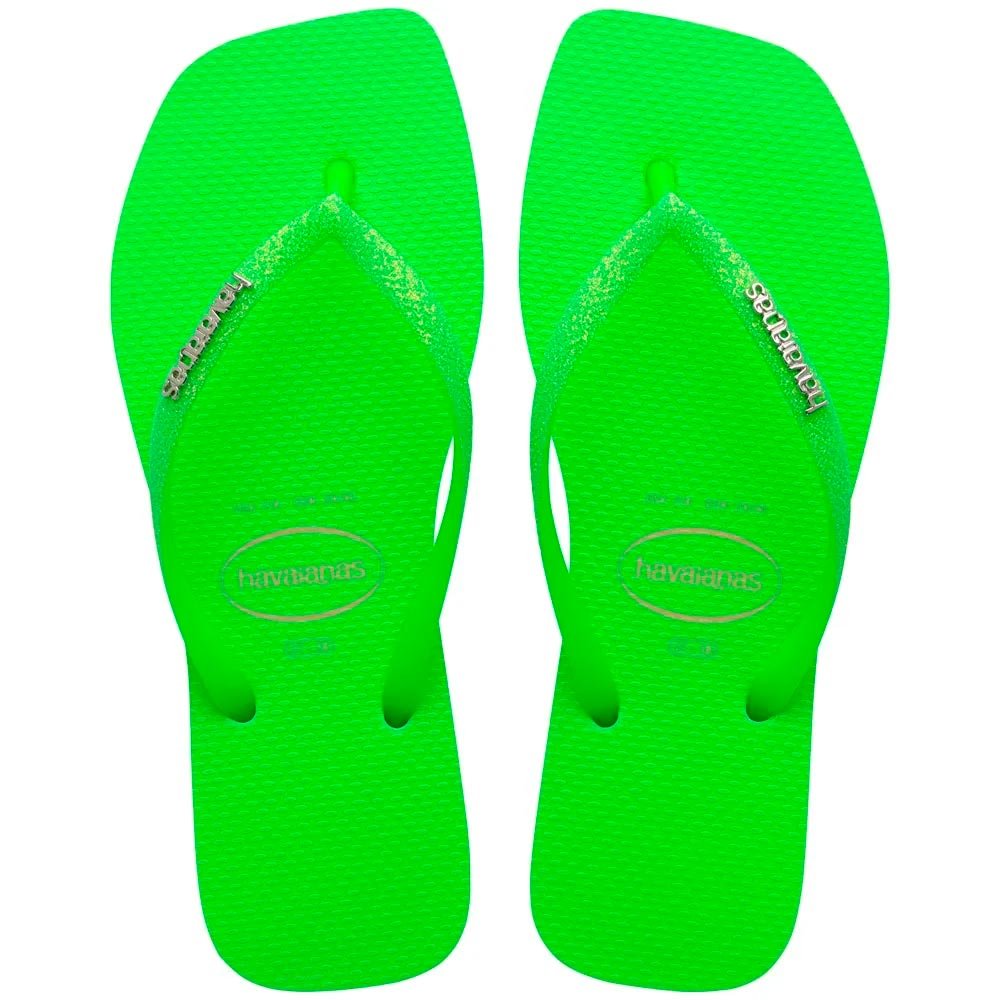 Havaianas Slim Square Glitter Neon 1496 Bege Verde 33-42 com 12 Pares