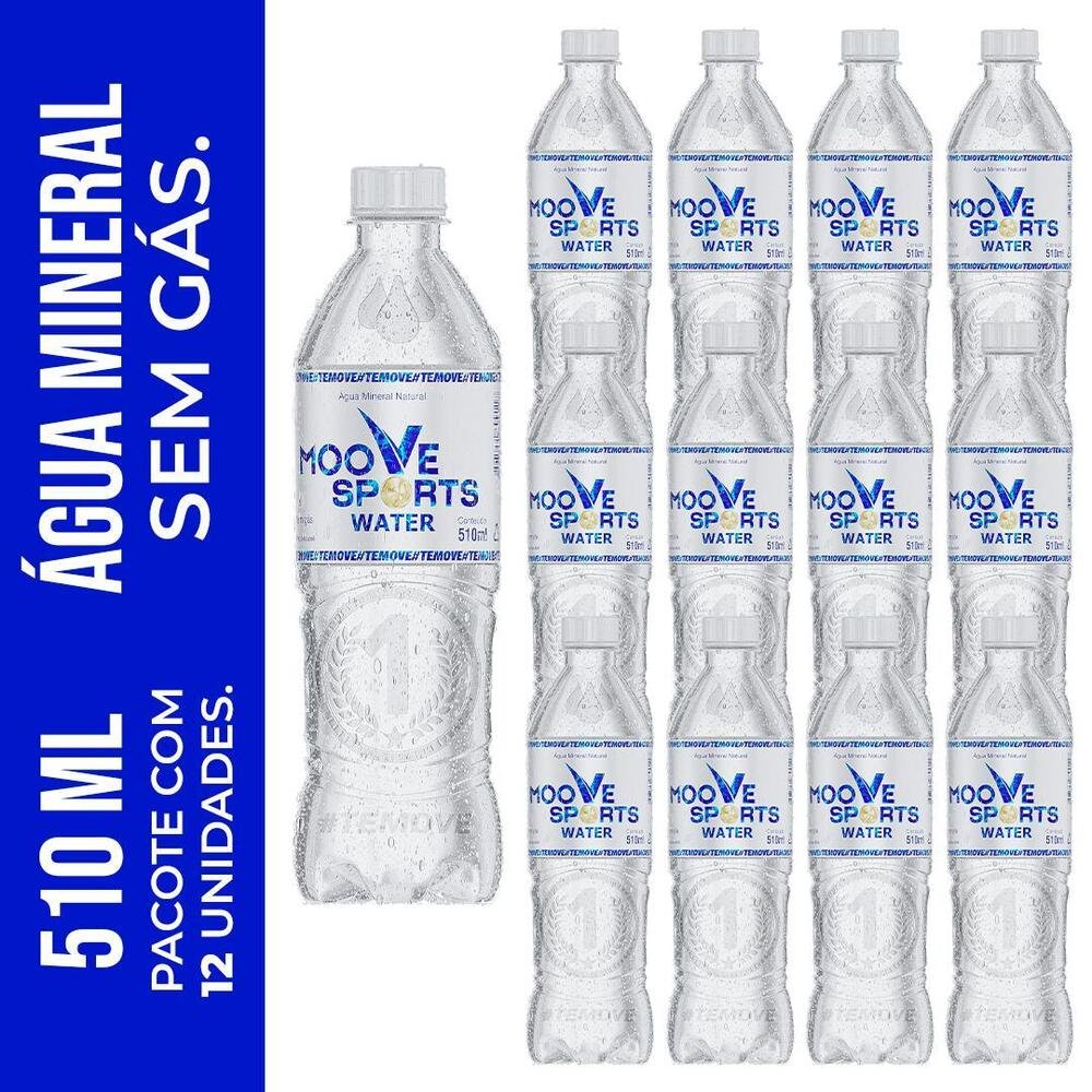 Água mineral Moove Sports Water 510 Ml Cada Garrafa Fardo com 12 Unidades