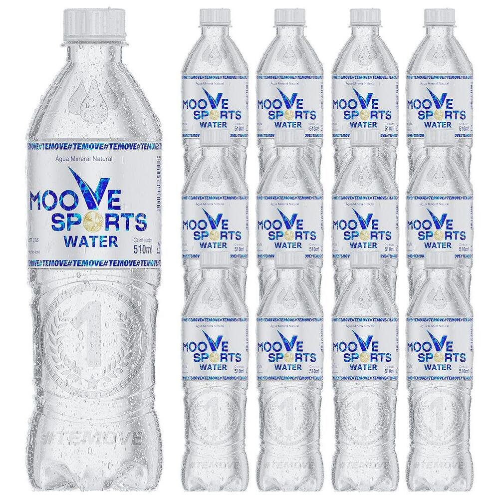 Água mineral Moove Sports Water 510 Ml Cada Garrafa Fardo com 12 Unidades