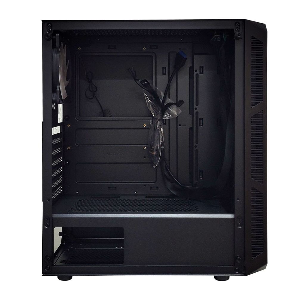 Gabinete Hermes Gamer ATX Sem Fonte - HE19A-M Primetek C/ 4 Fans RGB Preto