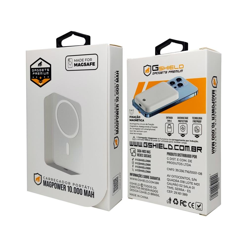 Carregador Portátil Magpower 10.000 Mah - Branco