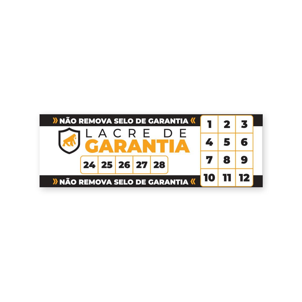 Cartela Com 104 Adesivos De Garantia - Casca De Ovo