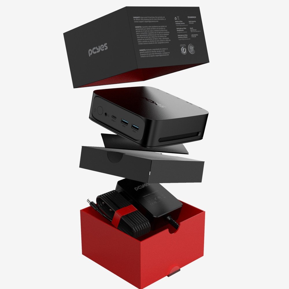 Mini Pc Pcyes B300, Core I3-1215u, Memoria 8gb Ddr4, Ssd 256gb Nvme, Wifi, Bluetooth, Linux