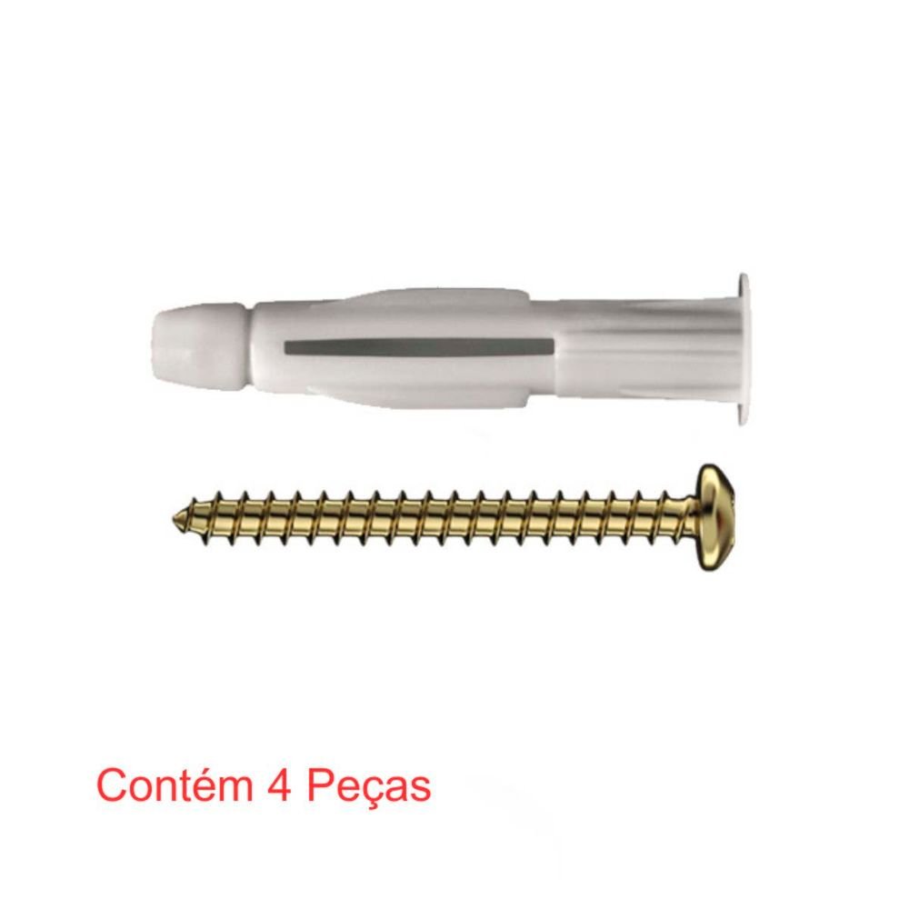 Parafuso Chipboard Fenda Philips 6,0x70mm + Bucha Mu 10mm 4 Peças Sforplast