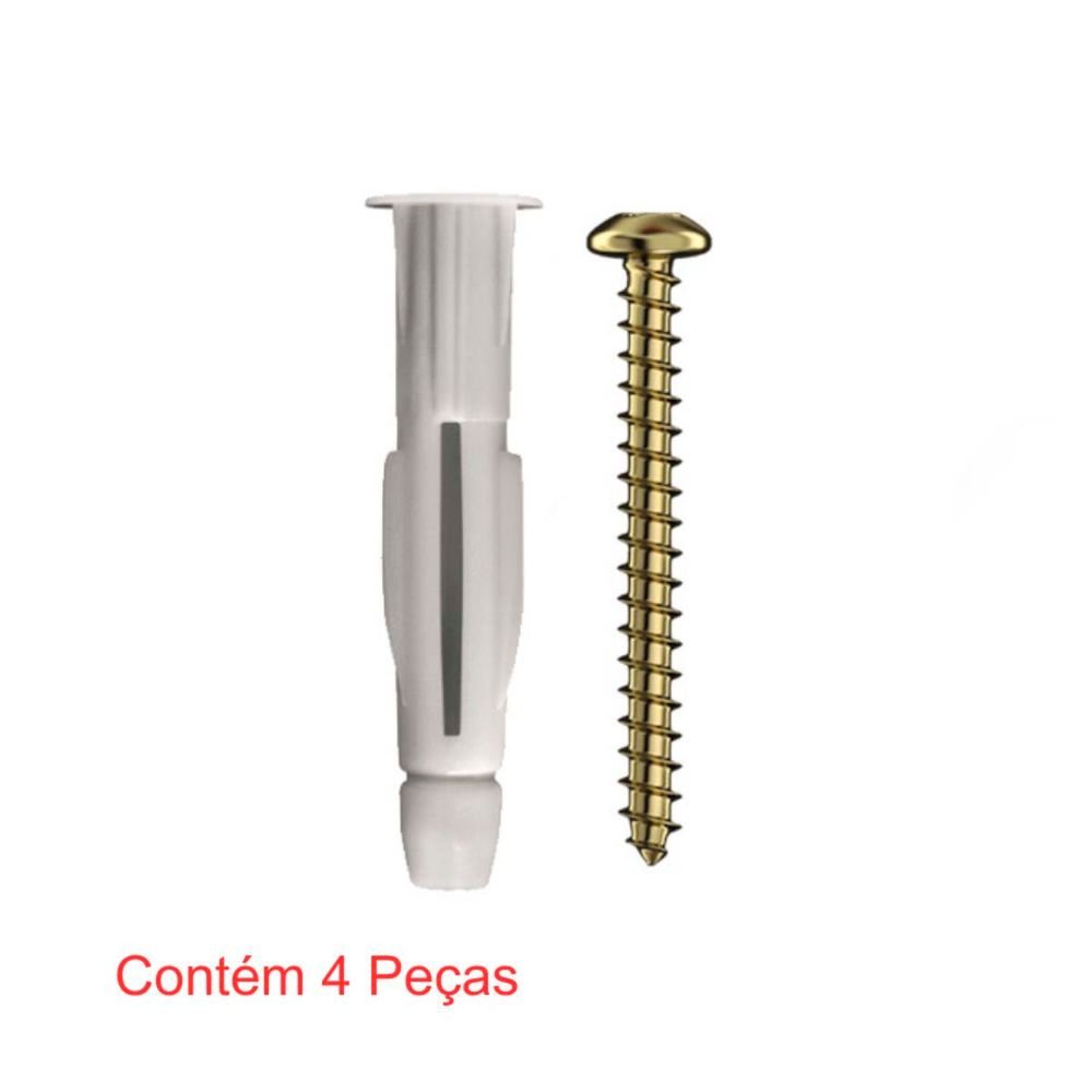 Parafuso Chipboard Fenda Philips 6,0x70mm + Bucha Mu 10mm 4 Peças Sforplast