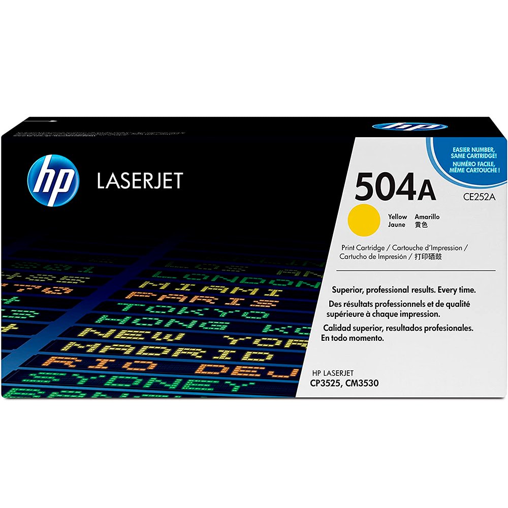 Toner Laser Jet amarelo HP 504A original CE252A