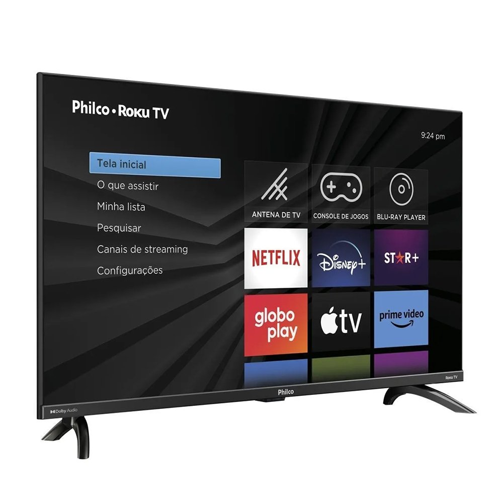 Smart TV Led 32" Philco PTV32G7PR2CGB Roku - HD, Dolby Audio, Com Wi-Fi, Com 2 HDMI e 1 USB