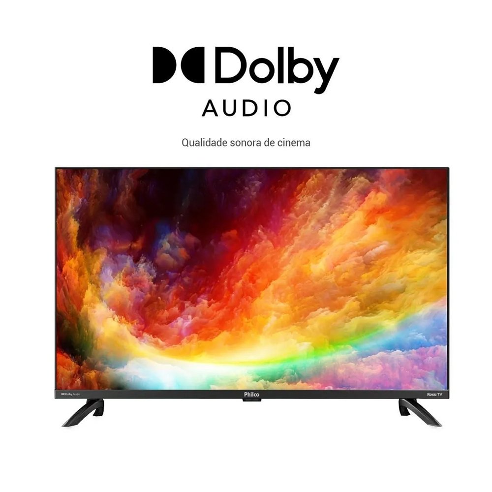 Smart TV Led 32" Philco PTV32G7PR2CGB Roku - HD, Dolby Audio, Com Wi-Fi, Com 2 HDMI e 1 USB
