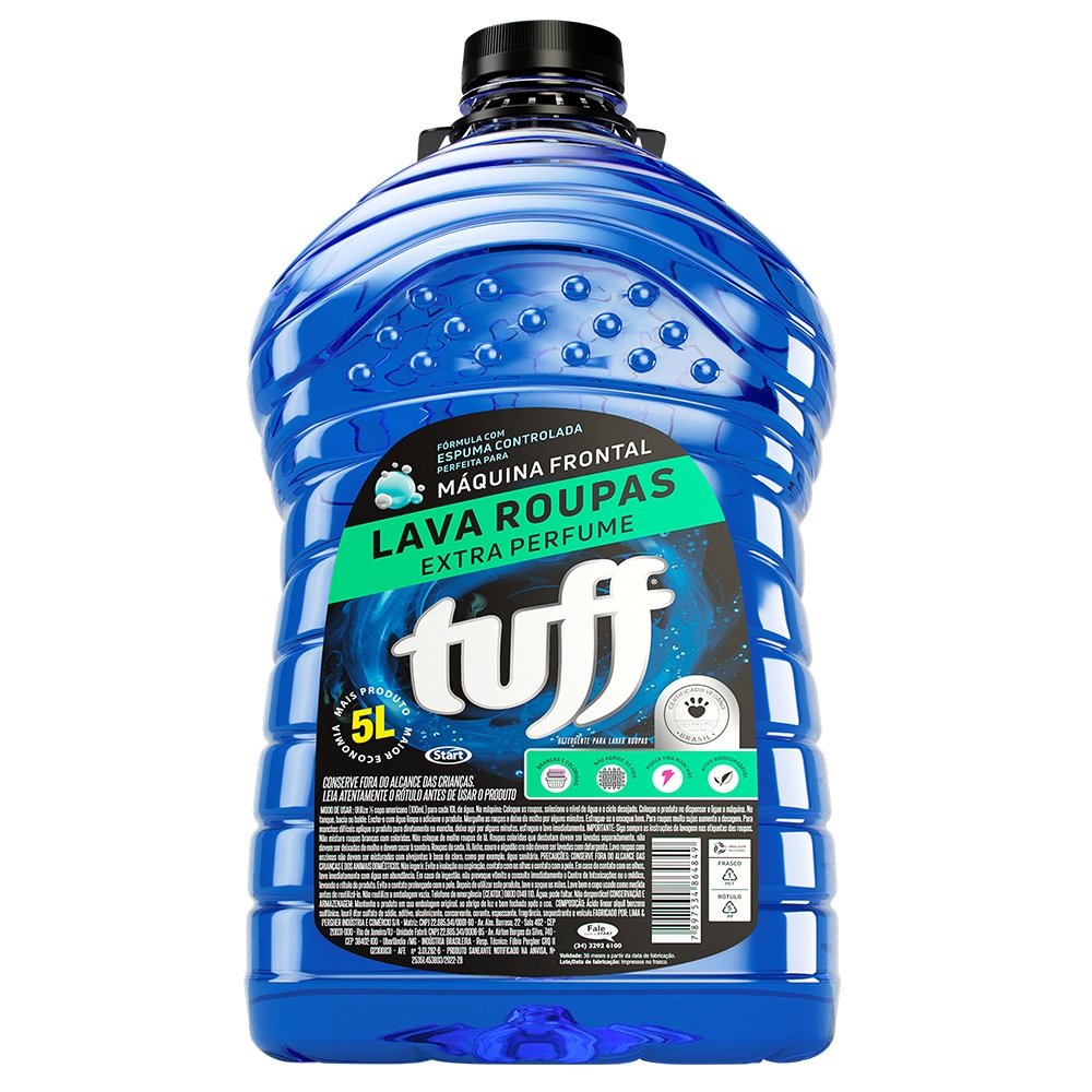 Sabão Líquido Tuff Lava Roupas Extra Perfume 5 Litros - Embalagem com 4 Unidades