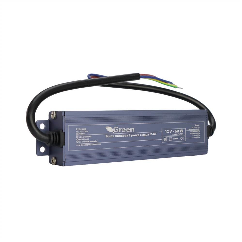 Fonte Blindada A Prova D Agua - 12V 5a - 110/220v