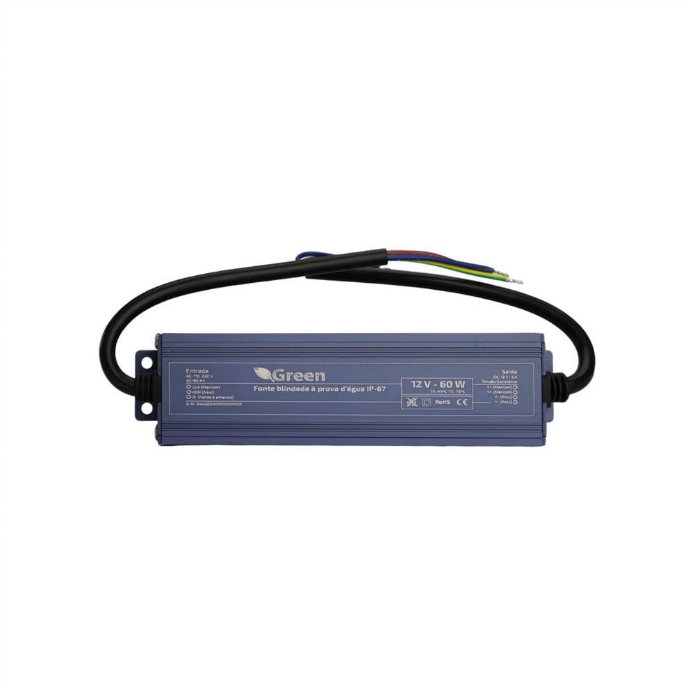 Fonte Blindada A Prova D Agua - 12V 5a - 110/220v