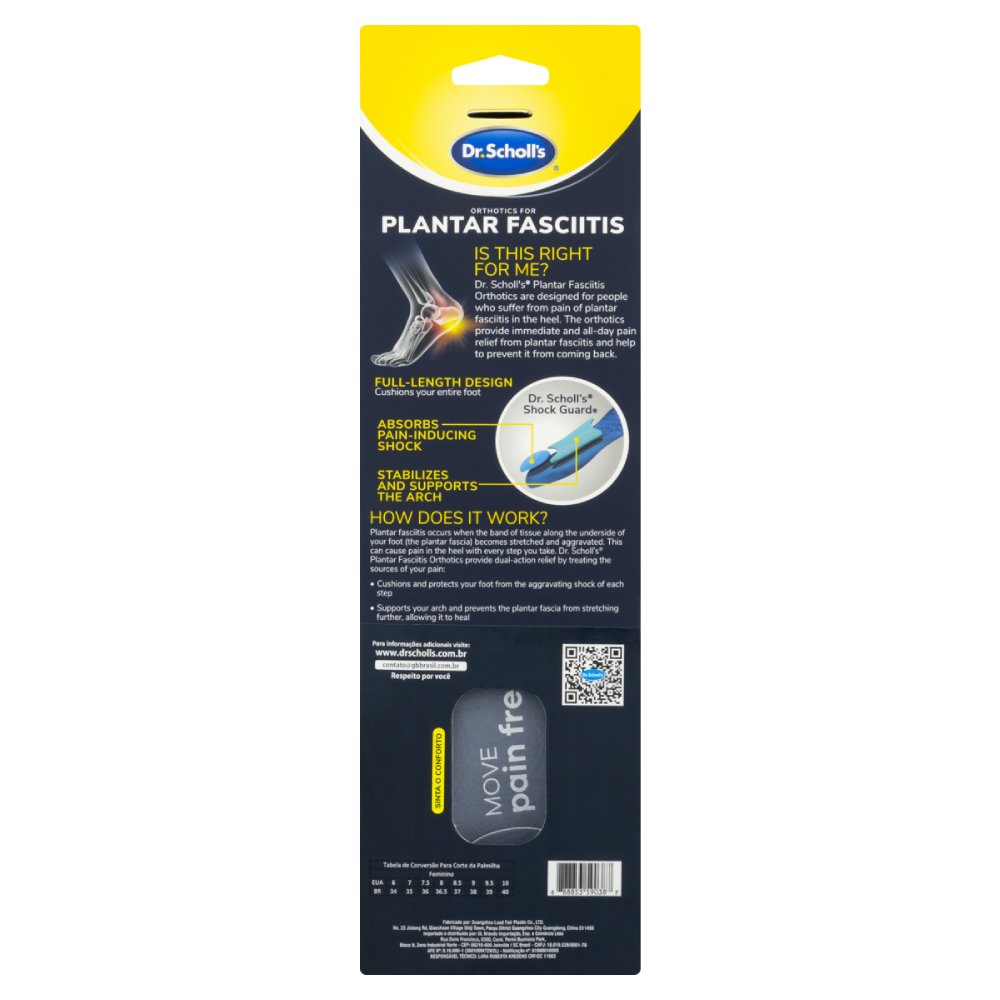Palmilha Dr Scholls Para Fascite Plantar 34 A 39