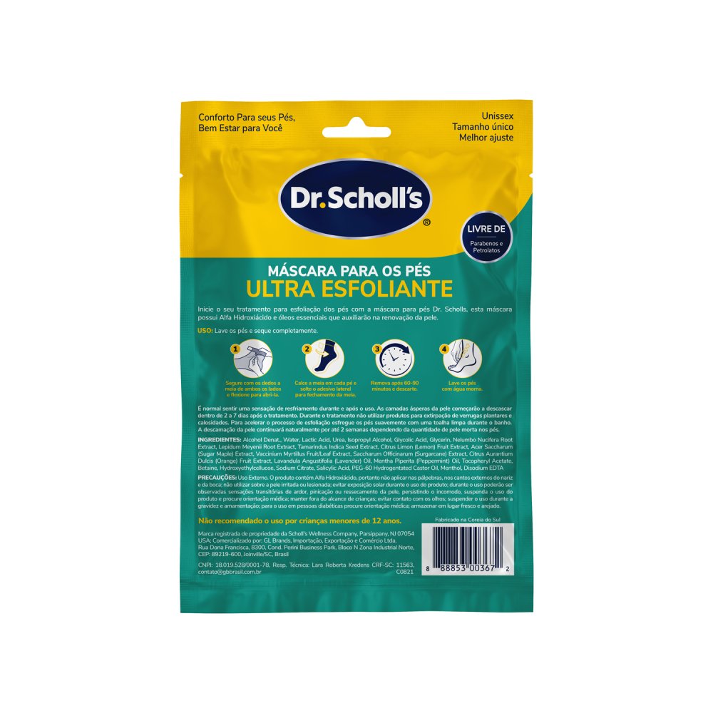 Máscara Para Os Pés Dr Scholls Ultra Esfoliante