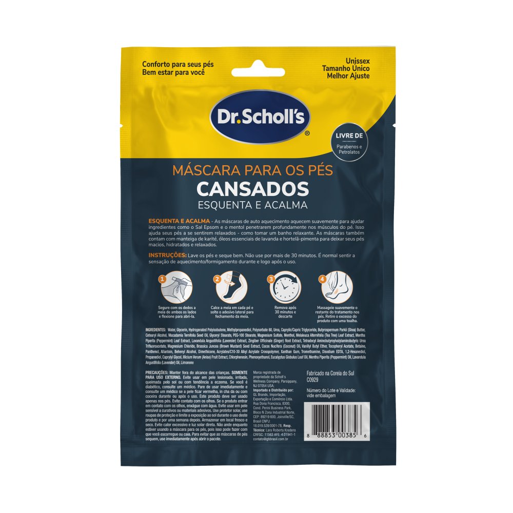 Máscara Para Os Pés Cansados Com Aquecimento