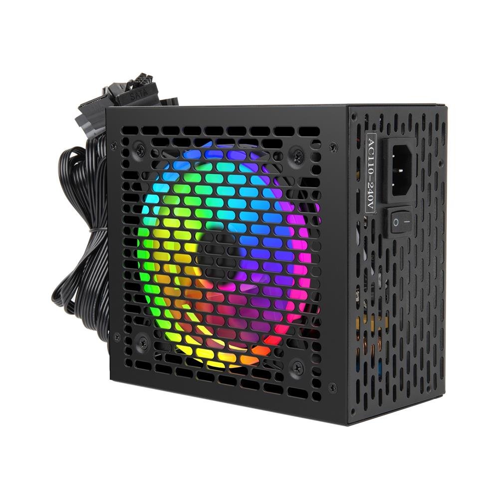 Fonte New Hero Tesla, RGB, 650W, 80 Plus Bronze, PFC Ativo, Preto