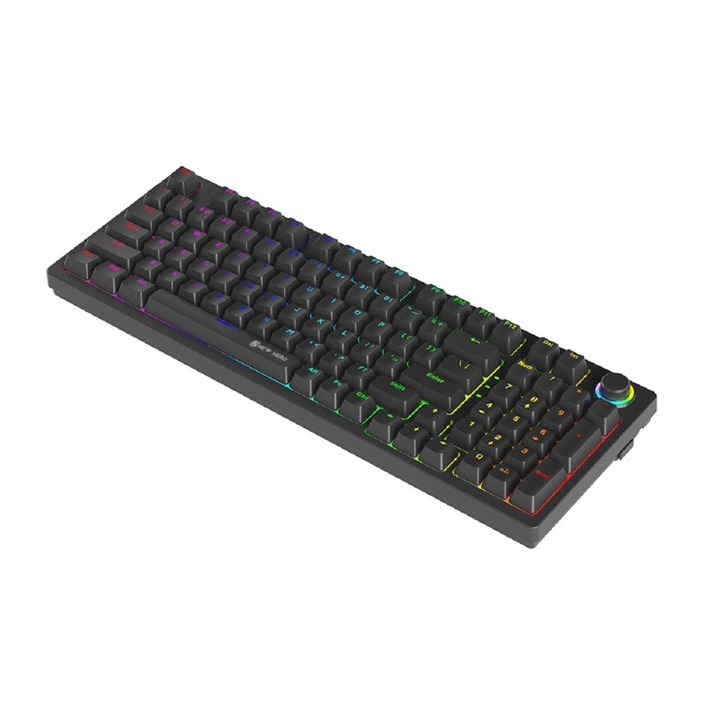 Teclado Mecanico Gamer New Hero Warlock, RGB, Switch Red, ABNT2, USB, Preto