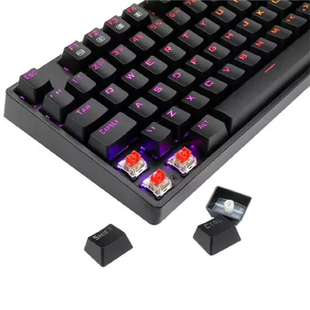 Teclado Mecanico Gamer New Hero Warlock, RGB, Switch Red, ABNT2, USB, Preto