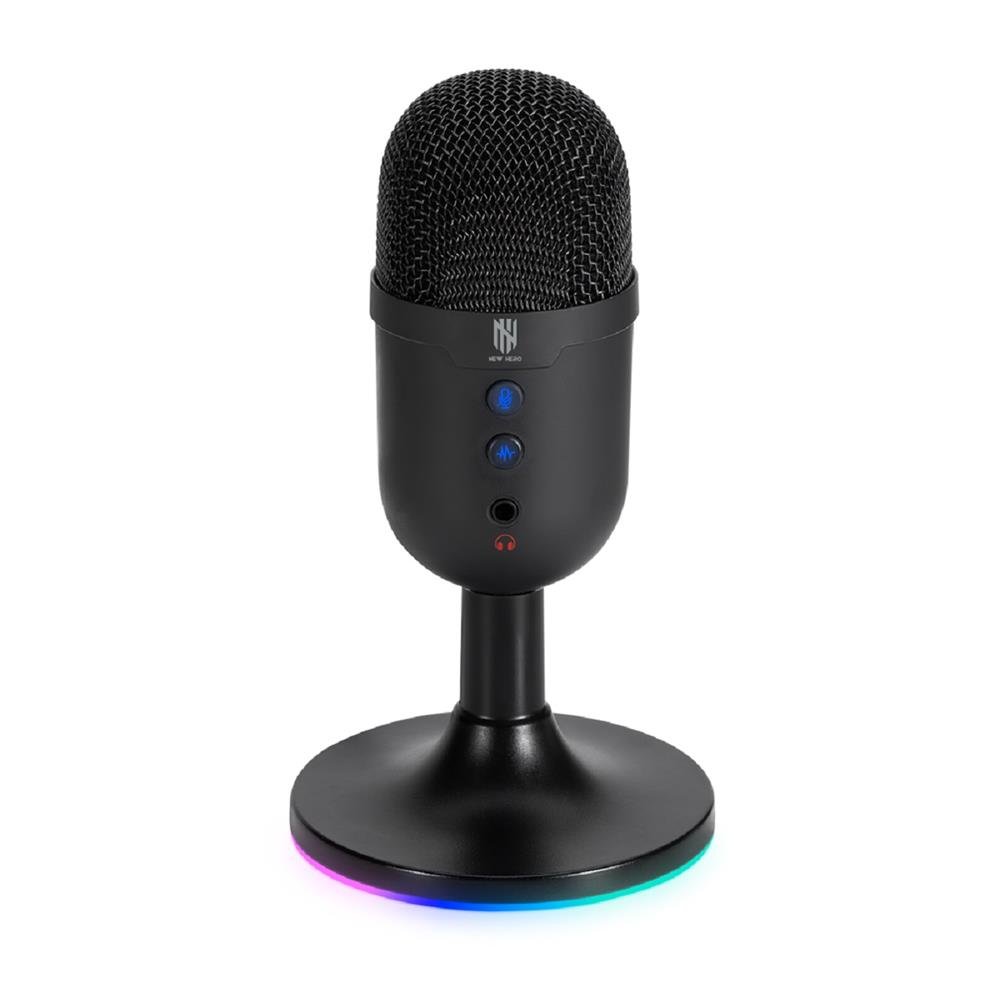 Microfone Gamer New Hero Vox, Rgb, Usb, Preto