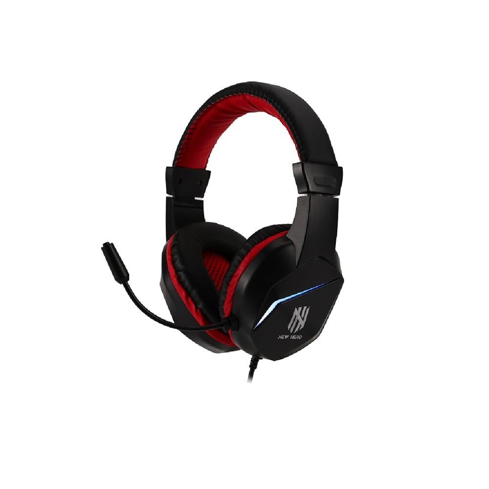 Headset Gamer New Hero Ultron, RGB, 3.5mm, Drivers de 40mm, Multiplas Plataformas, Preto e Vermelho