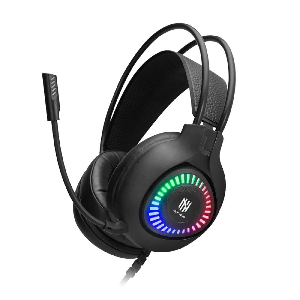 Headset Gamer New Hero Striker, Rgb, Conector 3.5Mm, Drivers De 50Mm, Múltiplas Plataformas, Preto