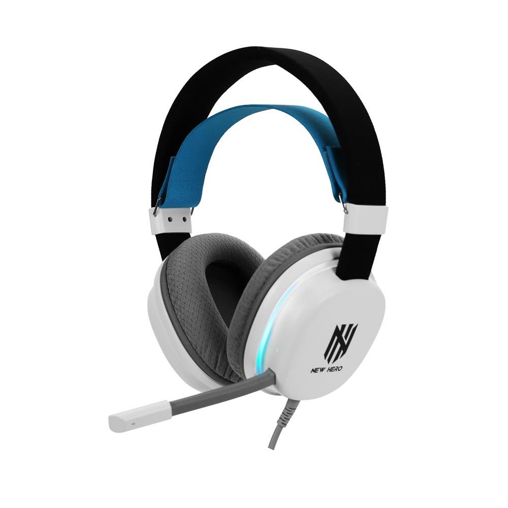 Headset Gamer New Hero Mage, RGB, 3.5mm, Drivers de 40mm, Multiplas Plataformas, Branco