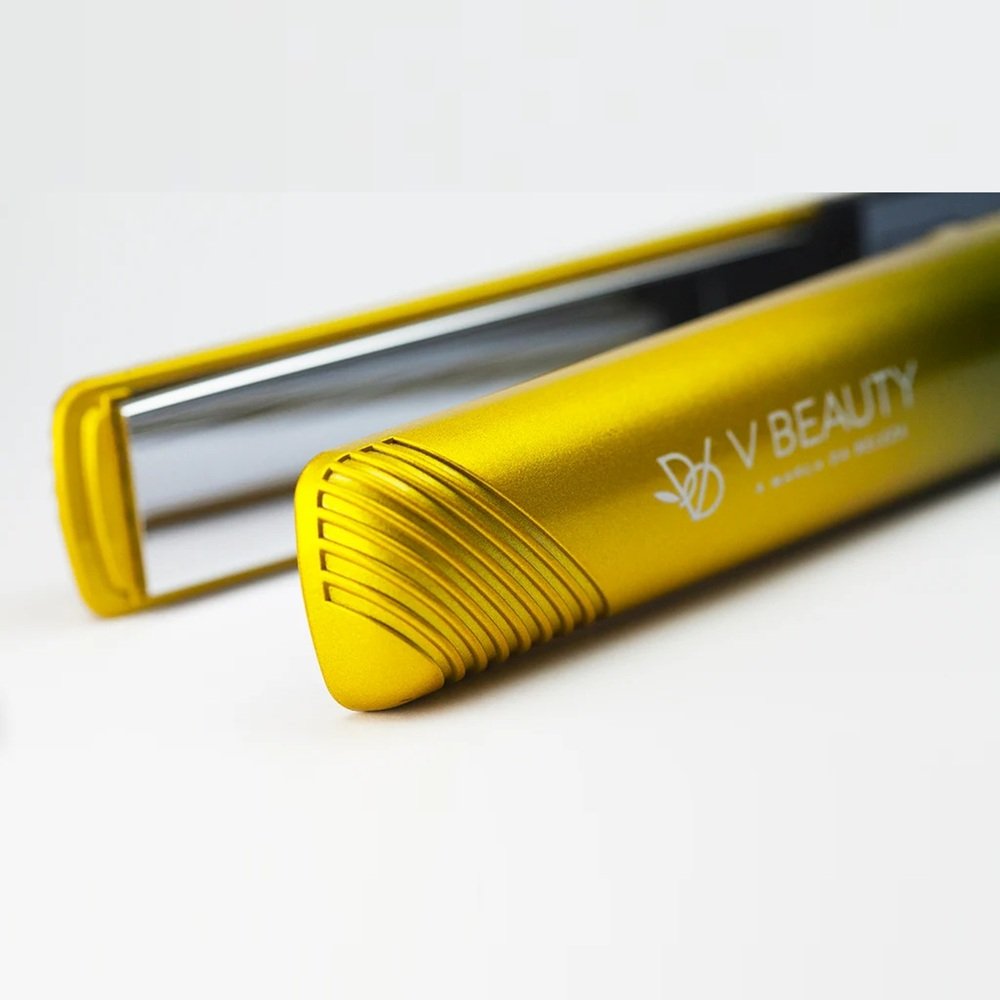 Chapinha Prancha Alisadora Puro Titanio 127-220V Bivolt Dourada - Vbeauty