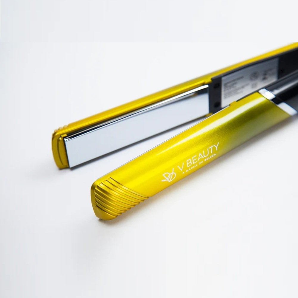 Chapinha Prancha Alisadora Puro Titanio 127-220V Bivolt Dourada - Vbeauty