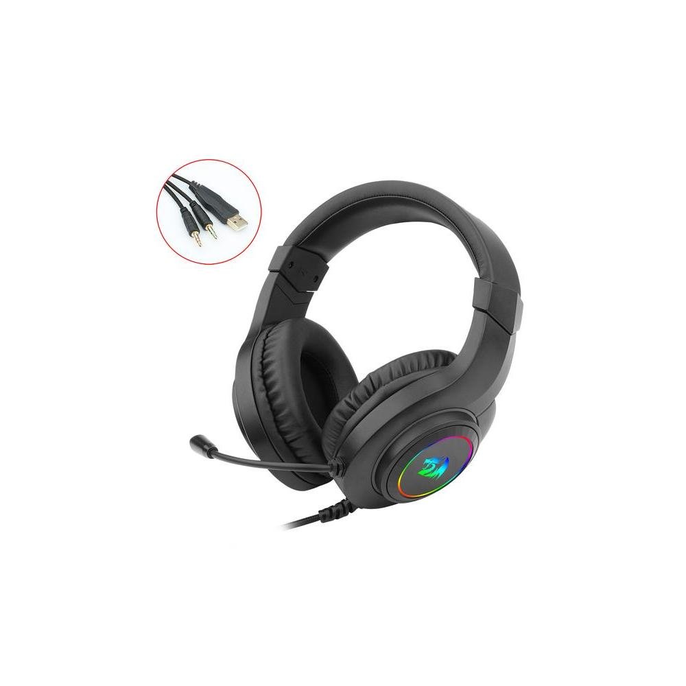 Headset Fone Gamer Redragon Hylas, Driver 50 mm, RGB, Preto - H260RGB.