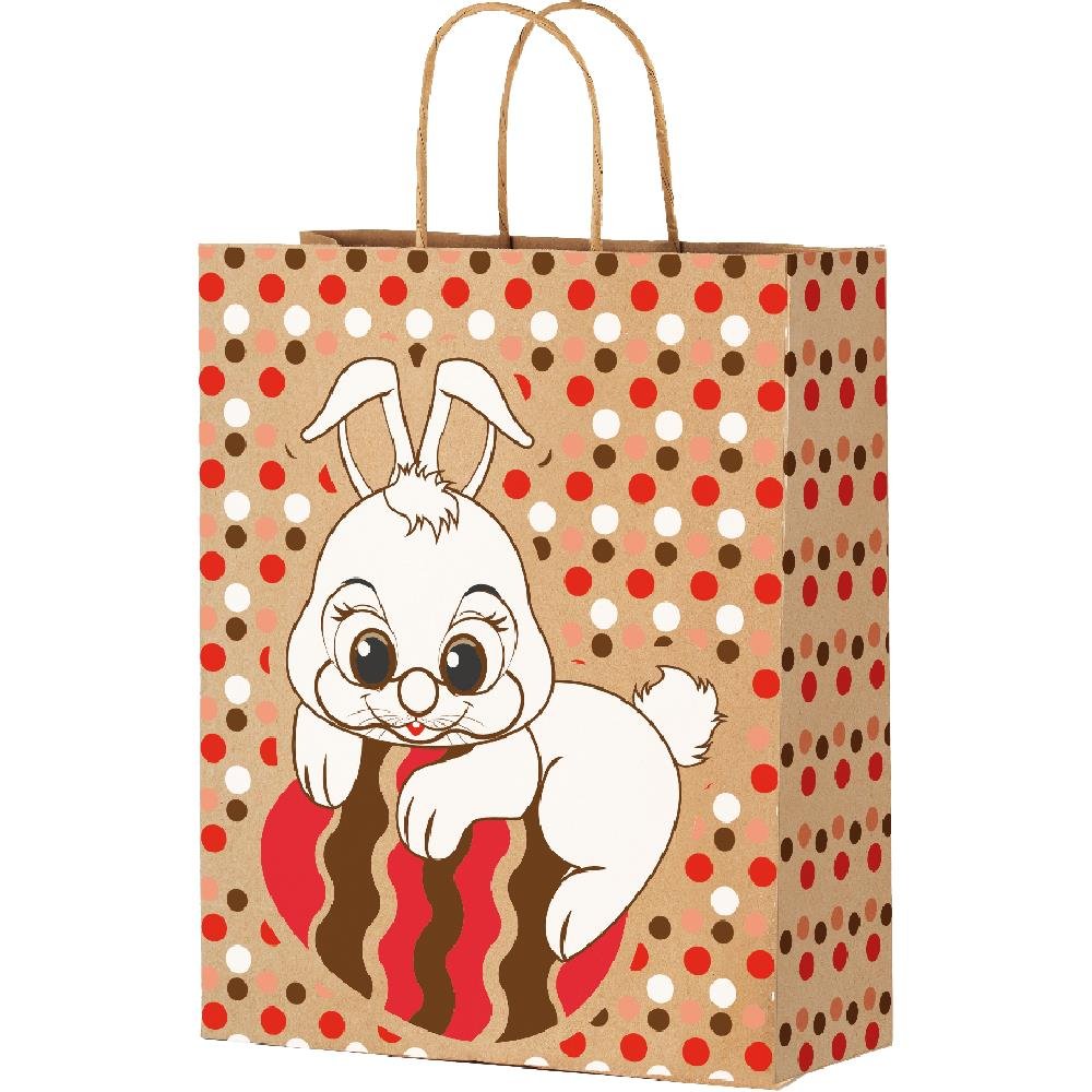 Sacola De Papel M 29X24X12 Coelhinho - Embalagem com 25 unidades.