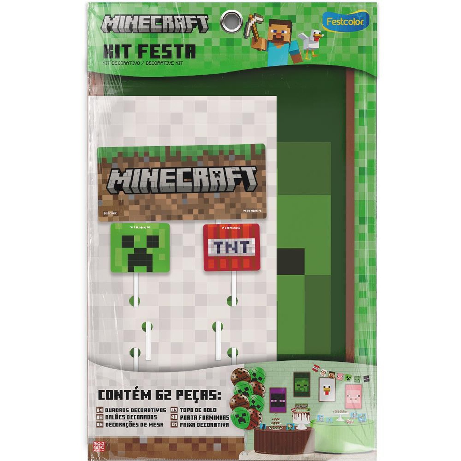 Kit Festa Minecraft - Embalagem com 1 unidade.